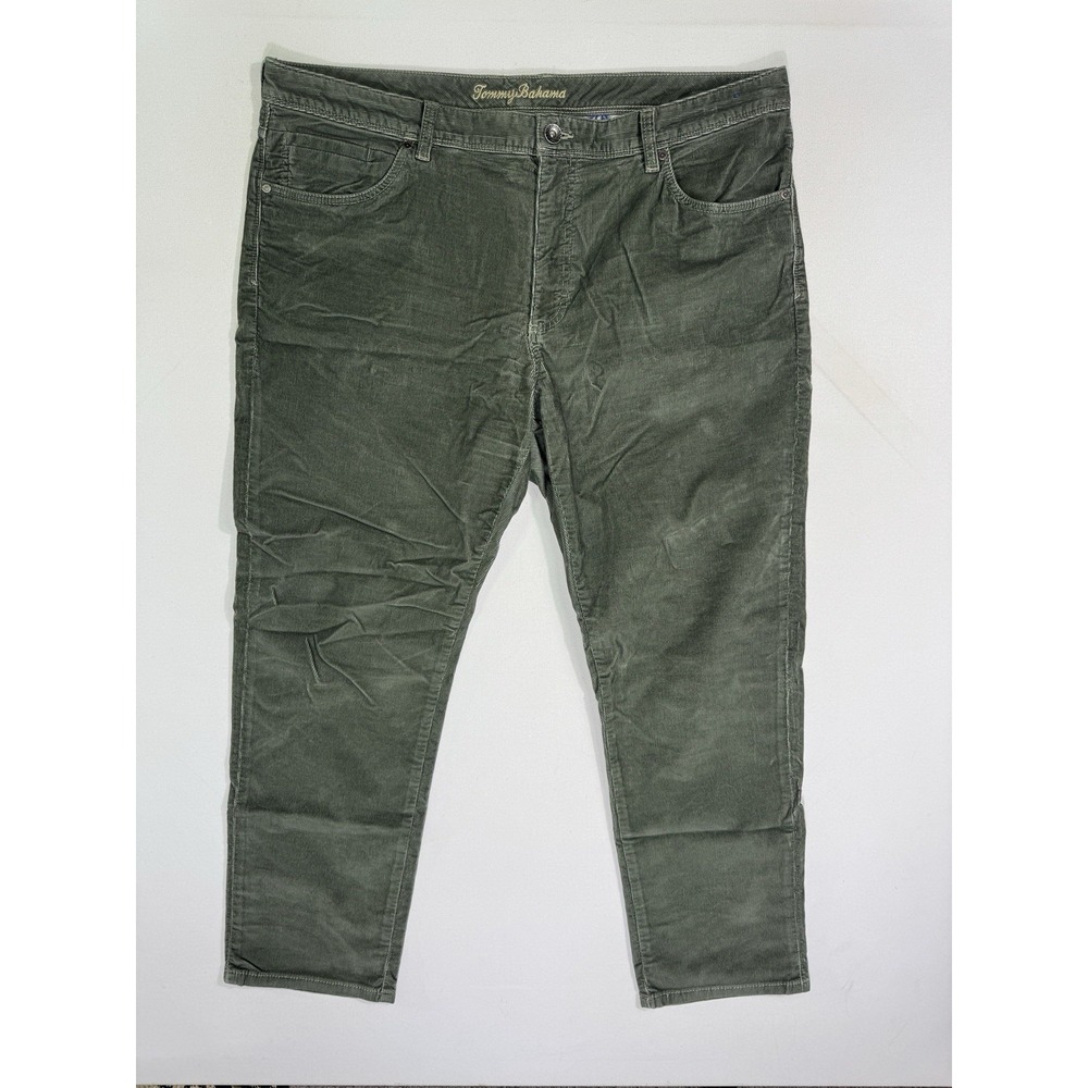 Tommy Bahama Pants Men's 40x30 (42x28) Green Sea Coast Stretch Chino Corduroy